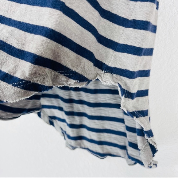 Free People tank top blue gray “wear your sparkle” embroidered striped boho - Picture 11 of 12